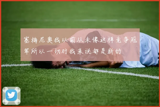 塞梅尼奥我以前从未像这样竞争冠军所以一切对我来说都是新的